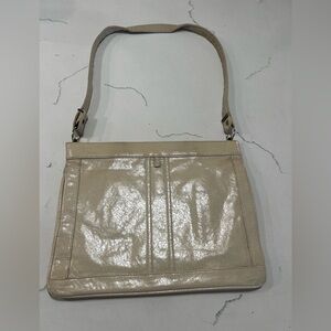 Aldena Cream Italian Leather Shoulder bag.